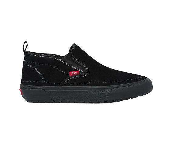 Black suede vans slip on hotsell