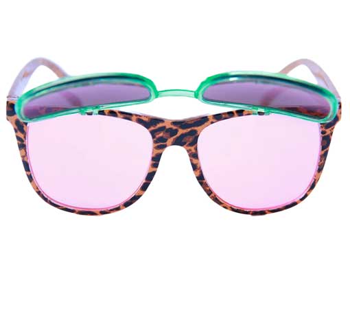 Happy Hour Sunglass Flip Ups - Leopard Pajama Party