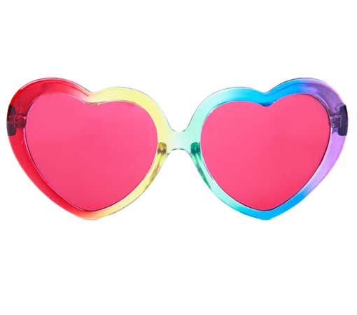 Happy Hour Sunglass Hearts - Rainbow Fade