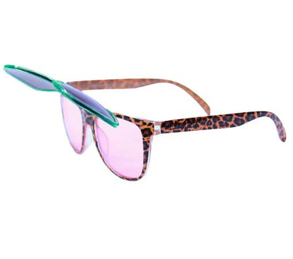 Happy Hour Sunglass Flip Ups - Leopard Pajama Party