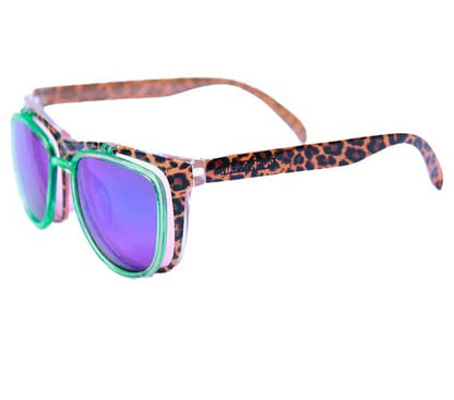 Happy Hour Sunglass Flip Ups - Leopard Pajama Party