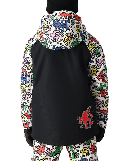 Don’t be forced to choose between fashion and function. The Hydra Jacket offers both with comfort zone body mapping, a water-resistant asymmetrical zip and banging imagery/colors by Keith Haring.