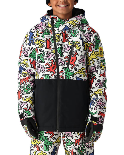 Don’t be forced to choose between fashion and function. The Hydra Jacket offers both with comfort zone body mapping, a water-resistant asymmetrical zip and banging imagery/colors by Keith Haring.