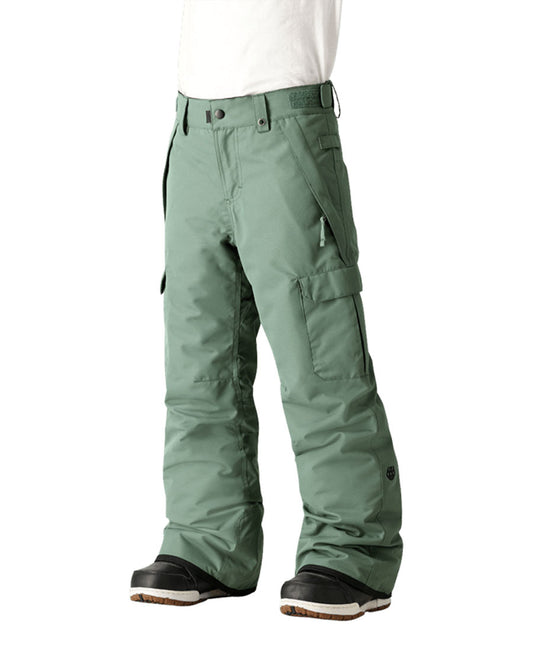 The cargo pockets on the 686 Infinity Cargo Pants are made for cargo, and nothing else. Treats, tools, treasures...whatever! These pockets are begging to be filled with stuff so they can fulfill their destiny. The pants themselves are made to protect your young partner from the elements and they do just that. Equipped with 10K-rated waterproofing and 80g insulation, they'll be warm and comfy hauling all that extra gear.