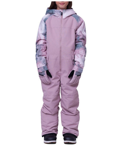 686 Kids' Shine Ins One Piece Dusty Mauve Colorblock 2024