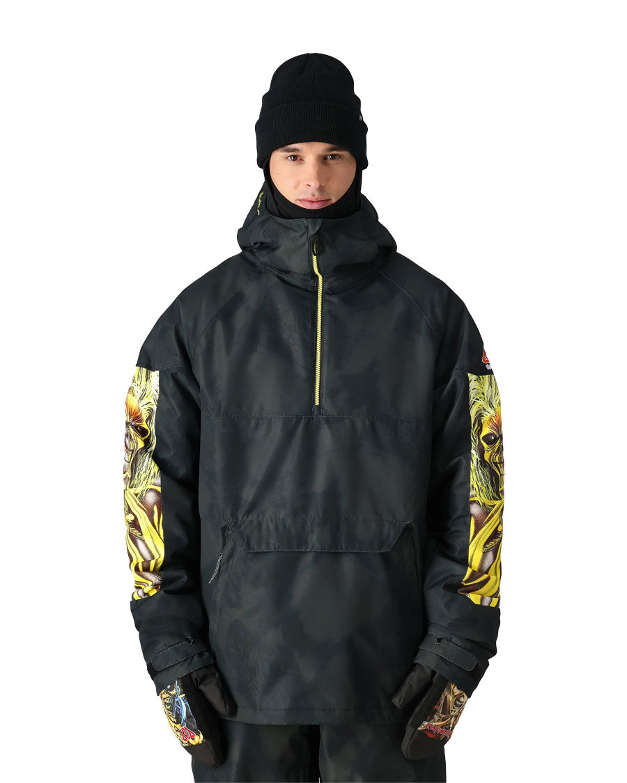 686 Men's Renewal Anorak Iron Maiden Eddies Black 2025