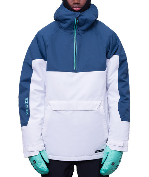 686 Men's Renewal Insulated Anorak White Orion Blue 2024