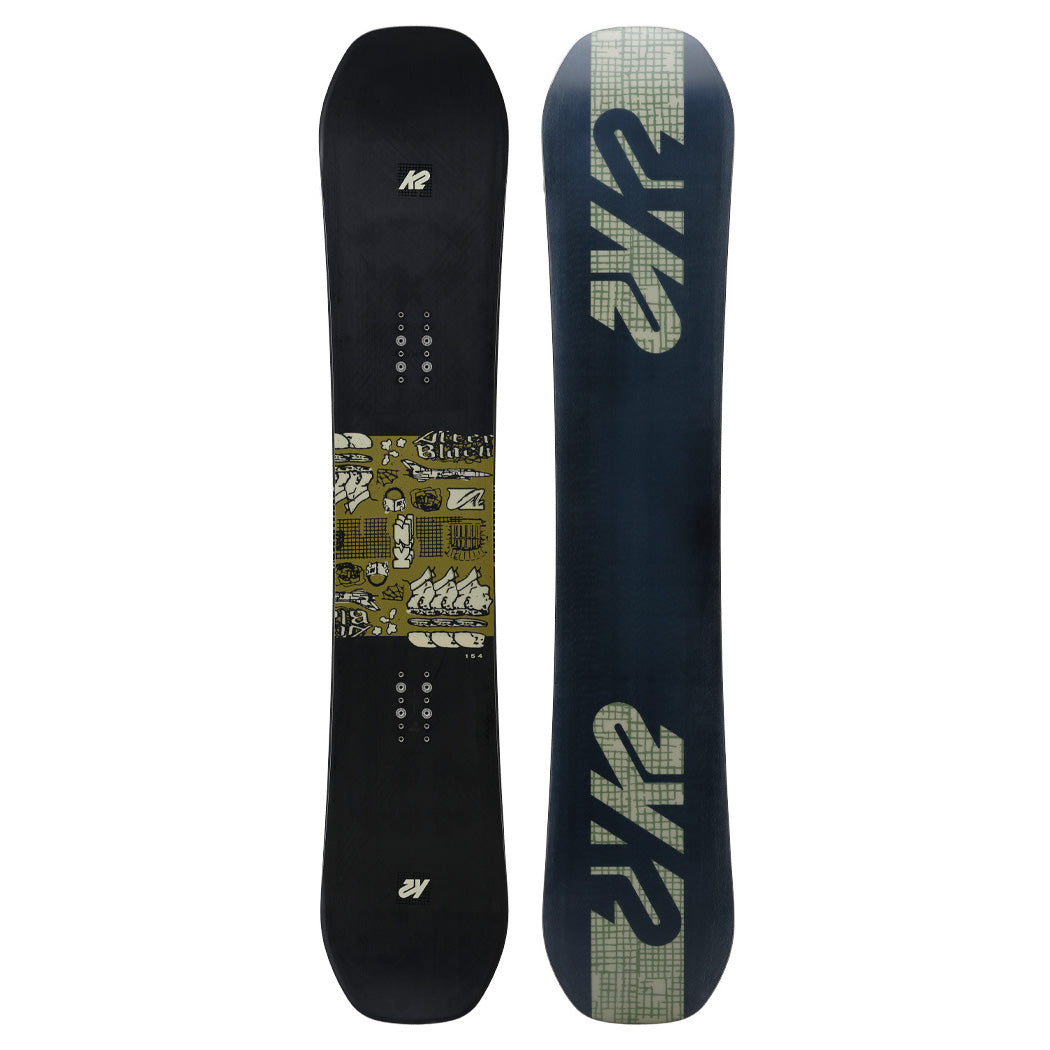 Designed for the intermediate-to-expert level snowboarder, the Afterblack is a mid-flexing true-twin with a Combination Camber Profile (with camber in between the bindings and rocker on the outside of the insiders) giving it a playful feel while still being able to hold speed and track straight into the next feature.
