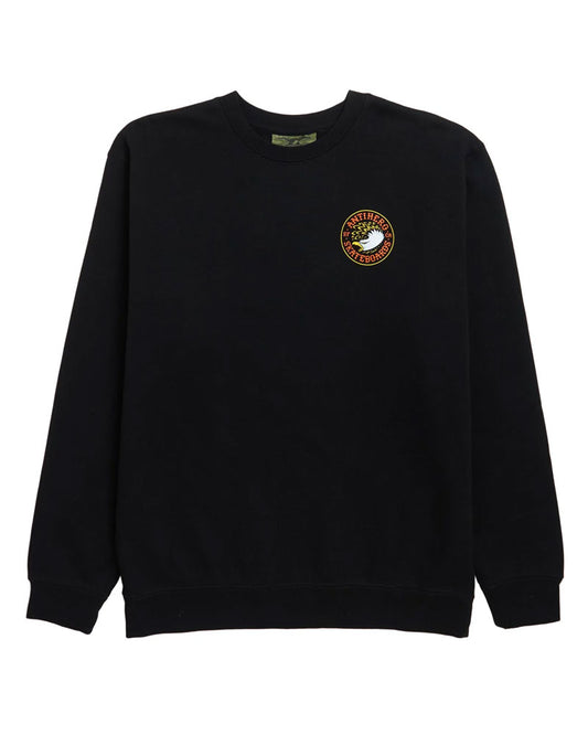 Anti-Hero Eagle Round Pullover Crewneck Sweatshirt - Black/Orange/Yellow