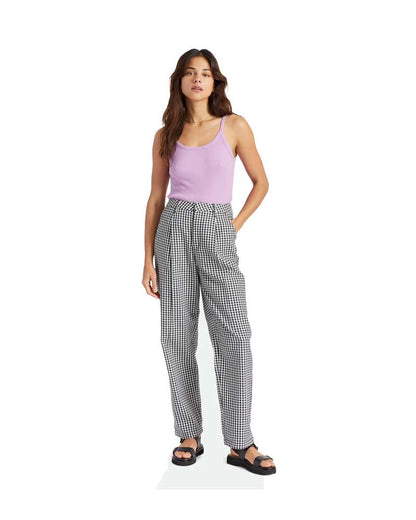 Brixton Women's Victory Trouser Pant Washed Navy Gingham