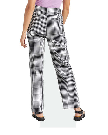 Brixton Women's Victory Trouser Pant Washed Navy Gingham