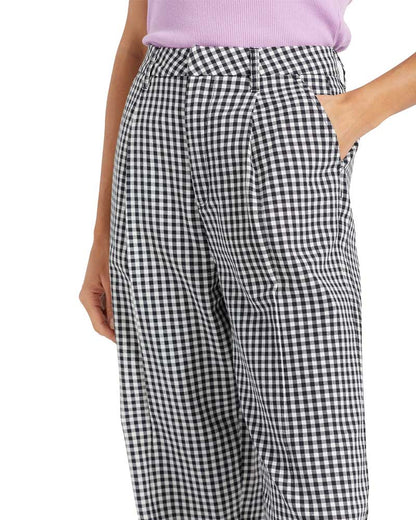 Brixton Women's Victory Trouser Pant Washed Navy Gingham