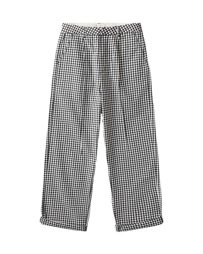 Brixton Women's Victory Trouser Pant Washed Navy Gingham