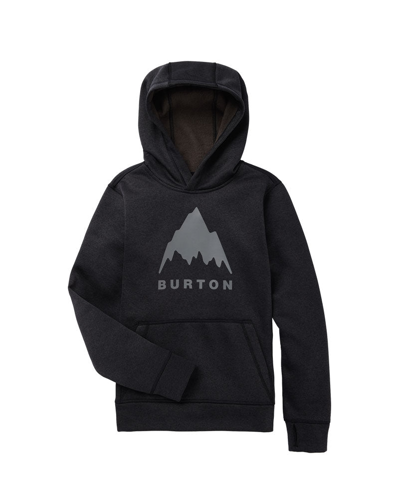 Burton Kids' Oak Pullover Hoodie True Black Heather 2025