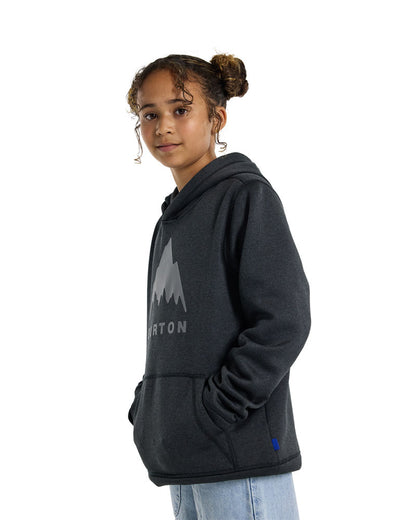 Burton Kids' Oak Pullover Hoodie True Black Heather 2025