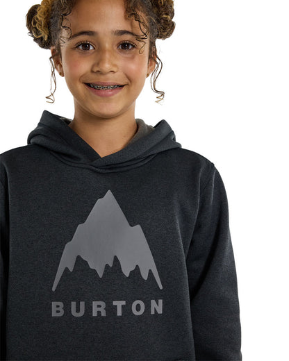 Burton Kids' Oak Pullover Hoodie True Black Heather 2025