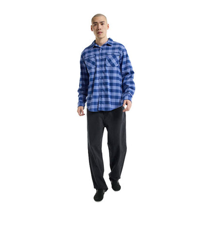 Burton Men's Favorite Long Sleeve Flannel Slate Blue Buffalo Plaid 2024