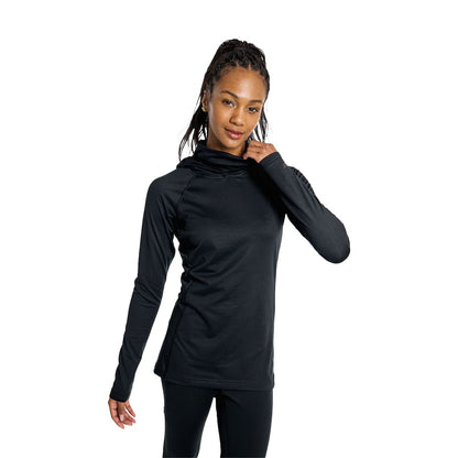 Burton Women's Midweight X Long Neck Hoodie True Black 2025