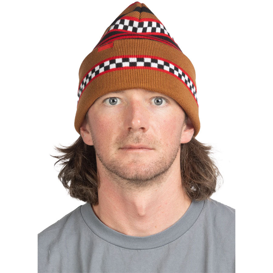 Corduroy Checkstripe Beanie Nutmeg 2025