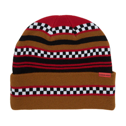 Corduroy Checkstripe Beanie Nutmeg 2025