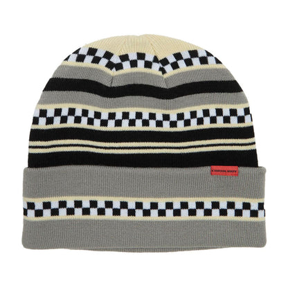 Corduroy Checkstripe Beanie Stone Grey 2025