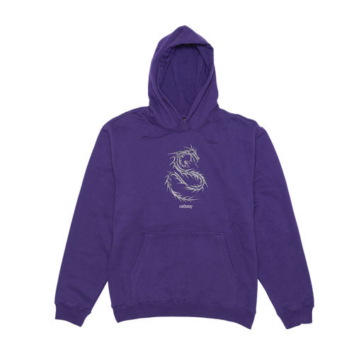 Corduroy Chrome Pull Over Hooded Sweatshirt - Purple