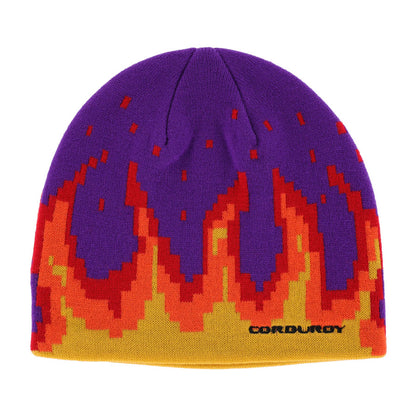 Corduroy Digi Flames Beanie Purple 2025