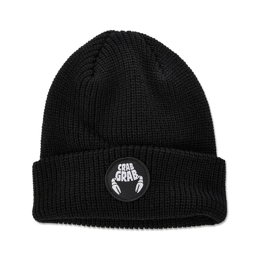 Crab Grab Circle Patch Beanie - Black