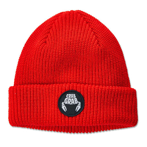 Crab Grab Circle Patch Beanie - Red