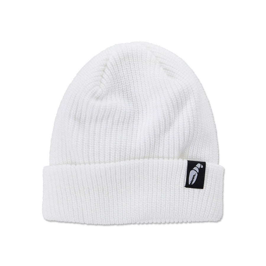 Crab Grab Claw Label Beanie - White