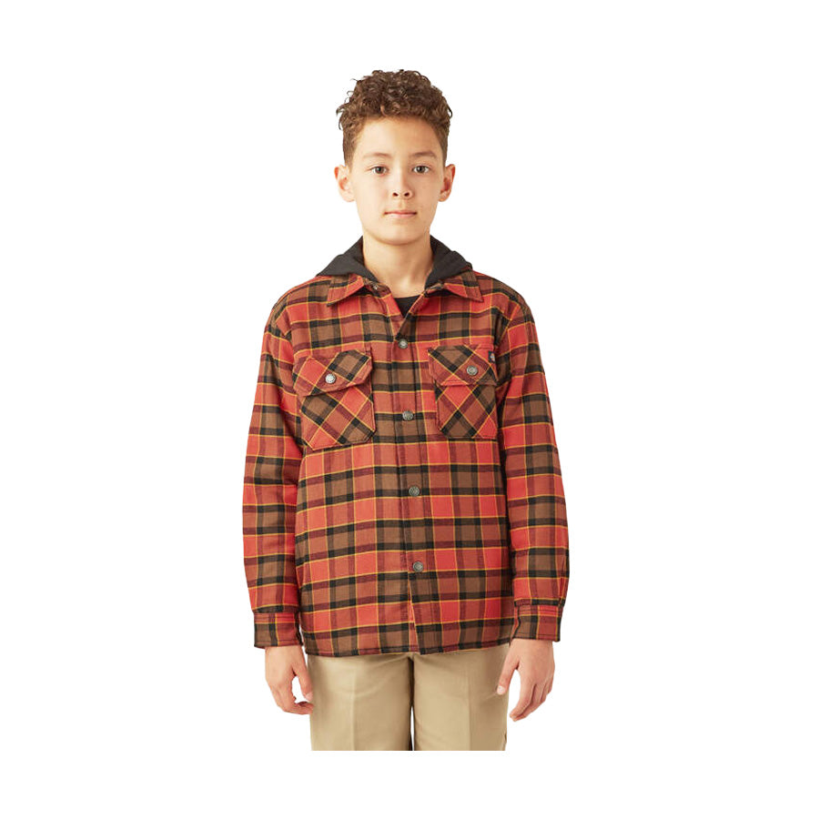 Dickies Kids' Flannel Shirt Jacket Red Ochre