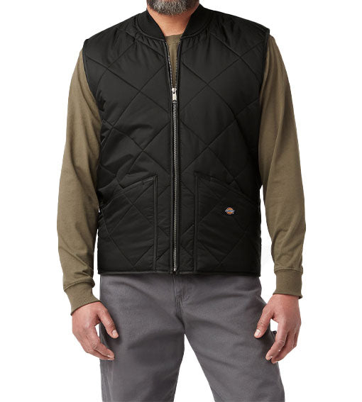 Dickies Nylon Diamond Quilted Vest - Black