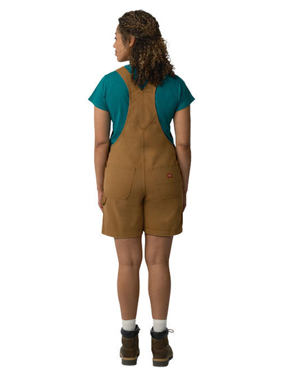 Dickies Women's Bib Shortall Rinsed Brown Duck