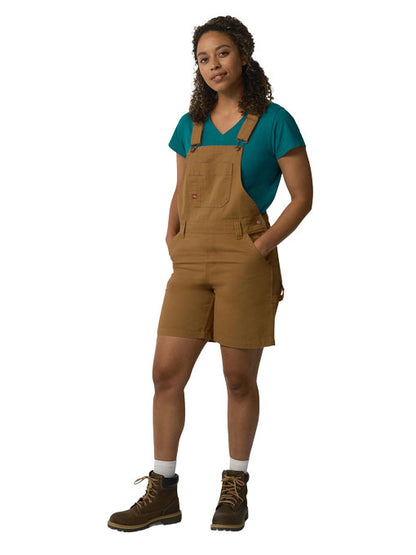 Dickies Women's Bib Shortall Rinsed Brown Duck