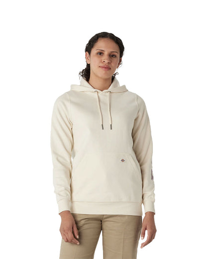 Dickies Women's Heavyweight Graphic Fleece Pullover Antique White