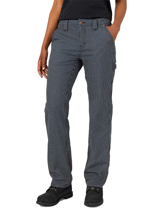 Dickies Women's High Waisted Carpenter Pant Hickory Stripe