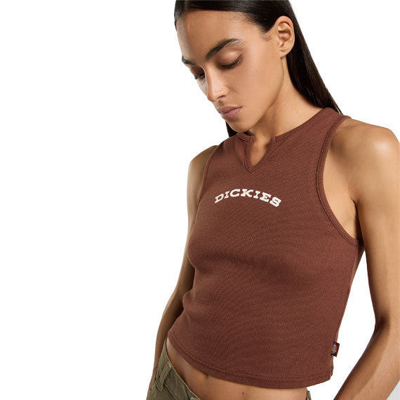 Dickies Women's V Neck Top Cappuccino