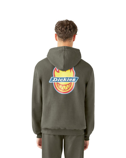 Dickies x Spitfire Fleece Pullover Hoodie - Olive Green