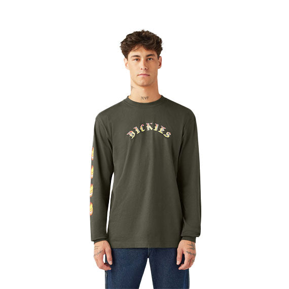 Dickies x Spitfire Knit Long Sleeve T-Shirt - Olive Green