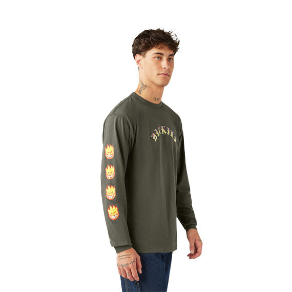 Dickies x Spitfire Knit Long Sleeve T-Shirt - Olive Green