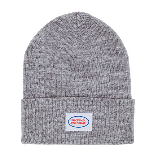 Fucking Awesome Mechanic Cuff Beanie - Grey Heather