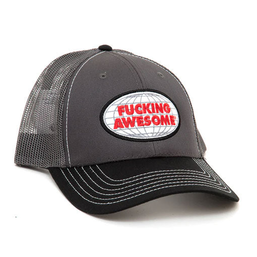 Fucking Awesome Mechanics Six Panel Mesh Cap - Charcoal Grey