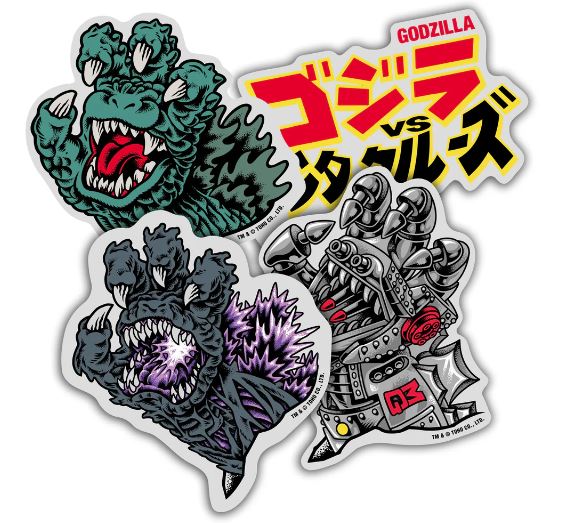 Santa Cruz X Godzilla Stickers 4Pk