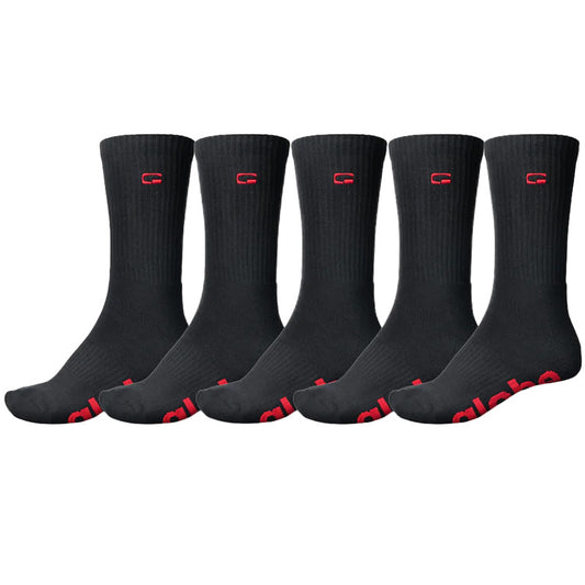 Globe Woven Logo Hi Crew Sock 5 Pack