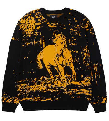 Huf No5 Horse Crewneck Sweater - Black