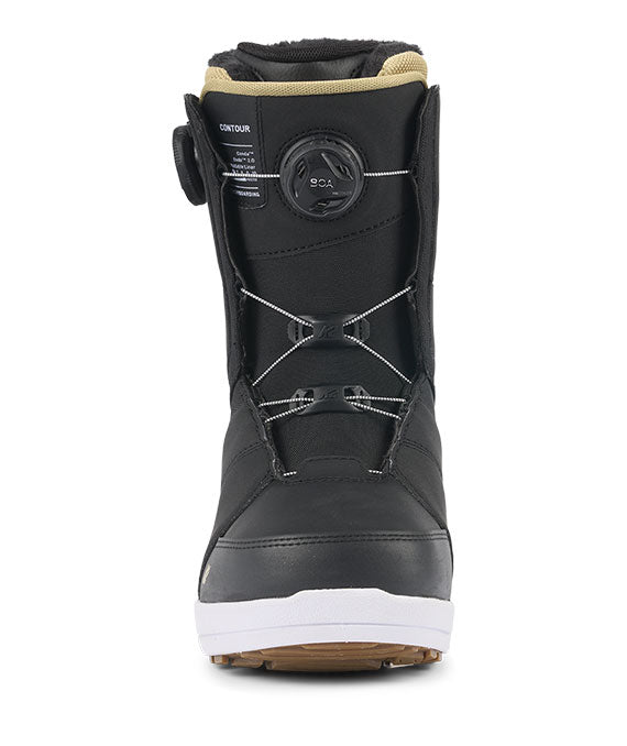 For a good reason, the Contour has long been the favourite boot of the K2 women's team. This mid-to-stiff flexing boot is a no-bull, feature-forward snowboard boot that prioritizes performance and looks damn good doing it.&nbsp;