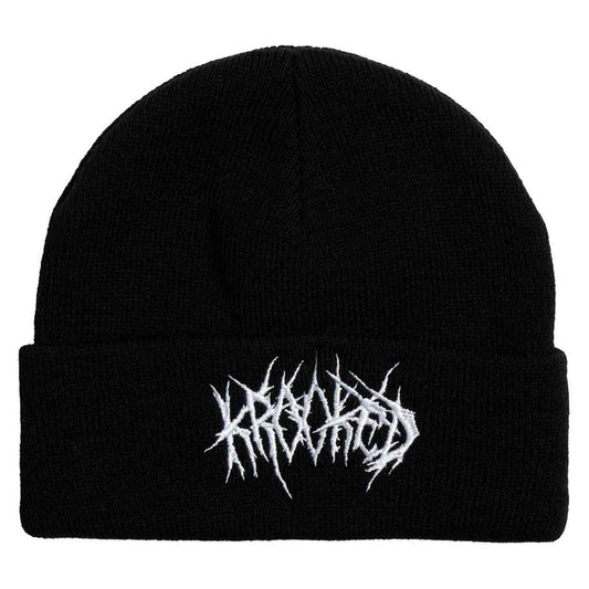 Krooked Necro Skript Cuff Beanie - Black/White