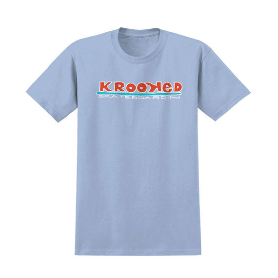 Krooked Skateboardin T-Shirt - Light Blue/Red