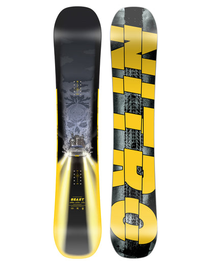 The 2025 Nitro Beast is no joke - with a newly designed shape, this board has been designed for the best freestyle snowboarders who need the most pop, speed, stability and durability in a board that will easily handle the biggest features you can find!&nbsp;