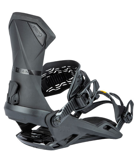 The award winning all mountain interface. The recently upgraded Team is Nitro´s best-selling snowboard binding for a good reason: its new 3d OptiFrame ankle strap elevates the bindings perfect blend of comfort and pro-caliber technologies with a laser focus on performance and durability for taking a beating day after day! 